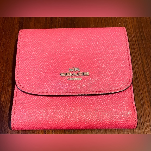 Coach Trifold Leather Wallet, Small, pink - Picture 1 of 12